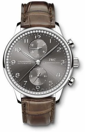 IWC Portuguese Chrono-Automatic White Gold / Ardoise / Diamond IW3714-40 (IW371440)